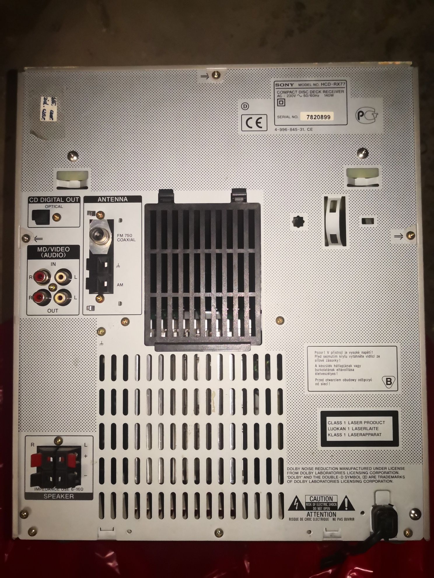 Mini wieża Sony Hdc RX-77 na części