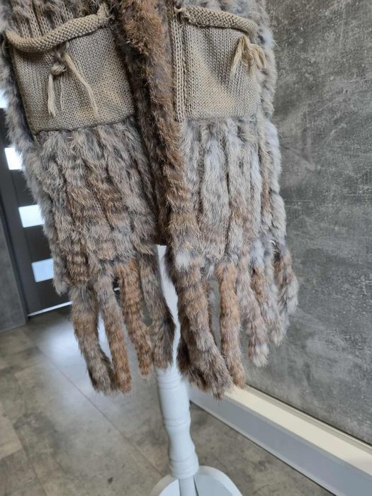 Futrzana kamizelka futro naturalne królik