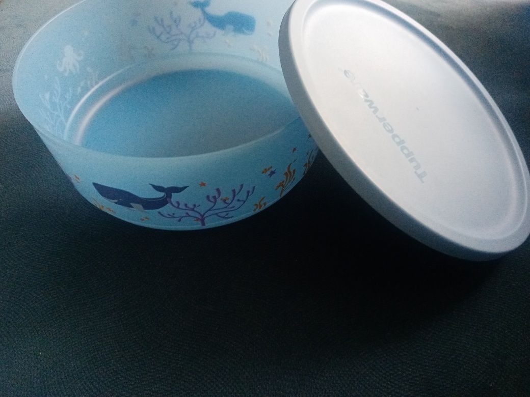 CUBIK OKRĄGŁY-950ml tupperware niebieski morski z pokrywką 

Wykon