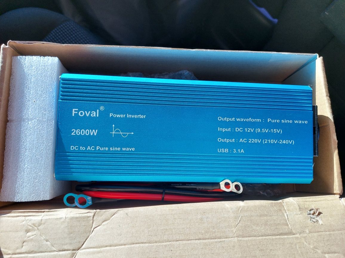 Инвертор преобразователь напряжения Power Inverter 12-220V, 2600W
Можн