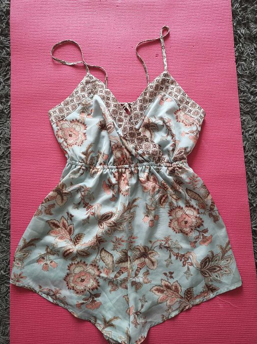 Kombinezon kwiatowy kwiaty boho etno hippie vintage