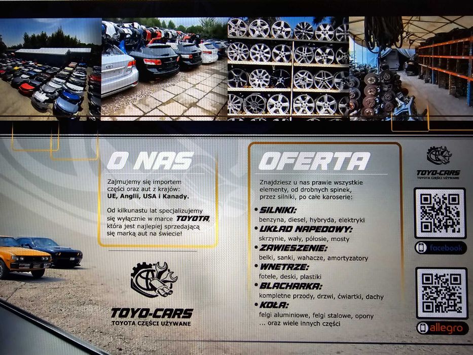 Toyota Avensis T22 T25 T27 zderzak błotnik szyba lampa drzwi próg