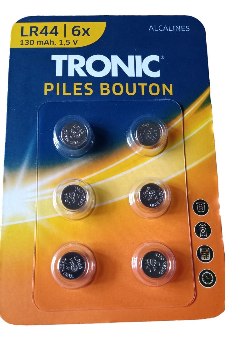 Батарейка батарейки Германия

 TRONIC PILES BOUTON ALCALINES LR/6X 130