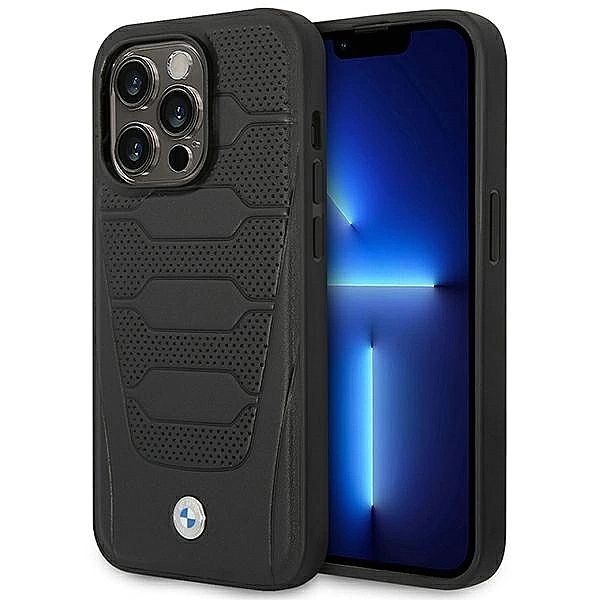 Etui BMW Leather Seats Pattern na iPhone 14 Pro Max - czarne