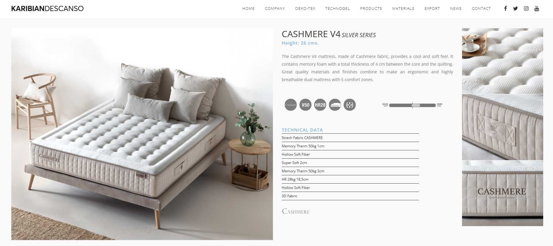 NOVO colchão 180x200 Kariban Descanso Cashmere V4