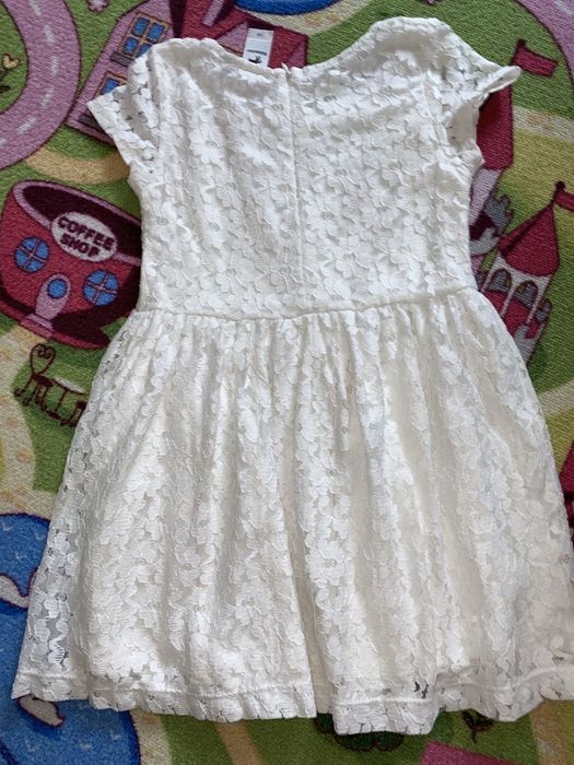 Biala sukienka koronka komunia wesele r.128