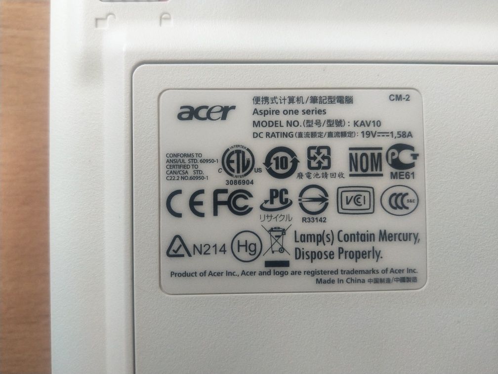 Netbook Acer Aspire one