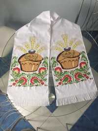 Рушник під коровай ручної роботи, хліб та сіль, весільний рушник