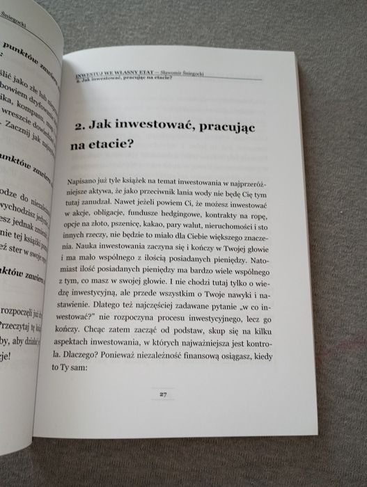 Inwestuj we własny etat Sławomir Śniegocki