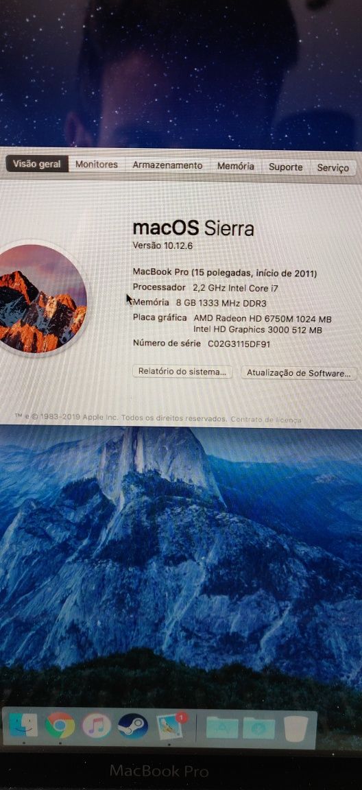 Macbook pro 15' início 2011