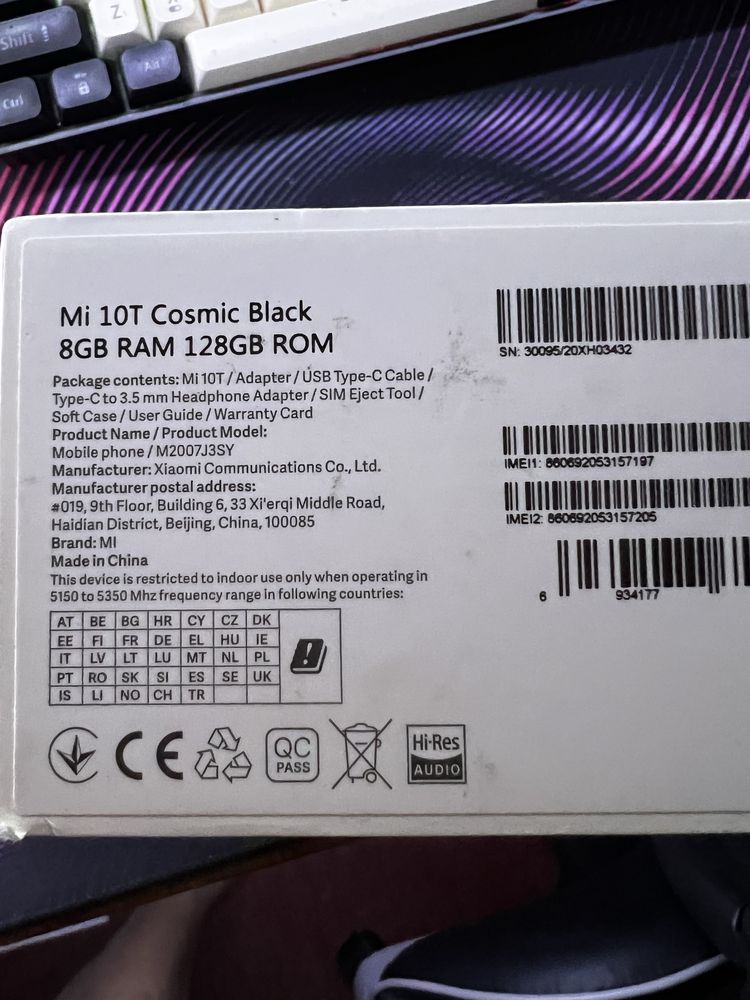 Xiaomi mi 10t 8/128 5g snap 865 144гц