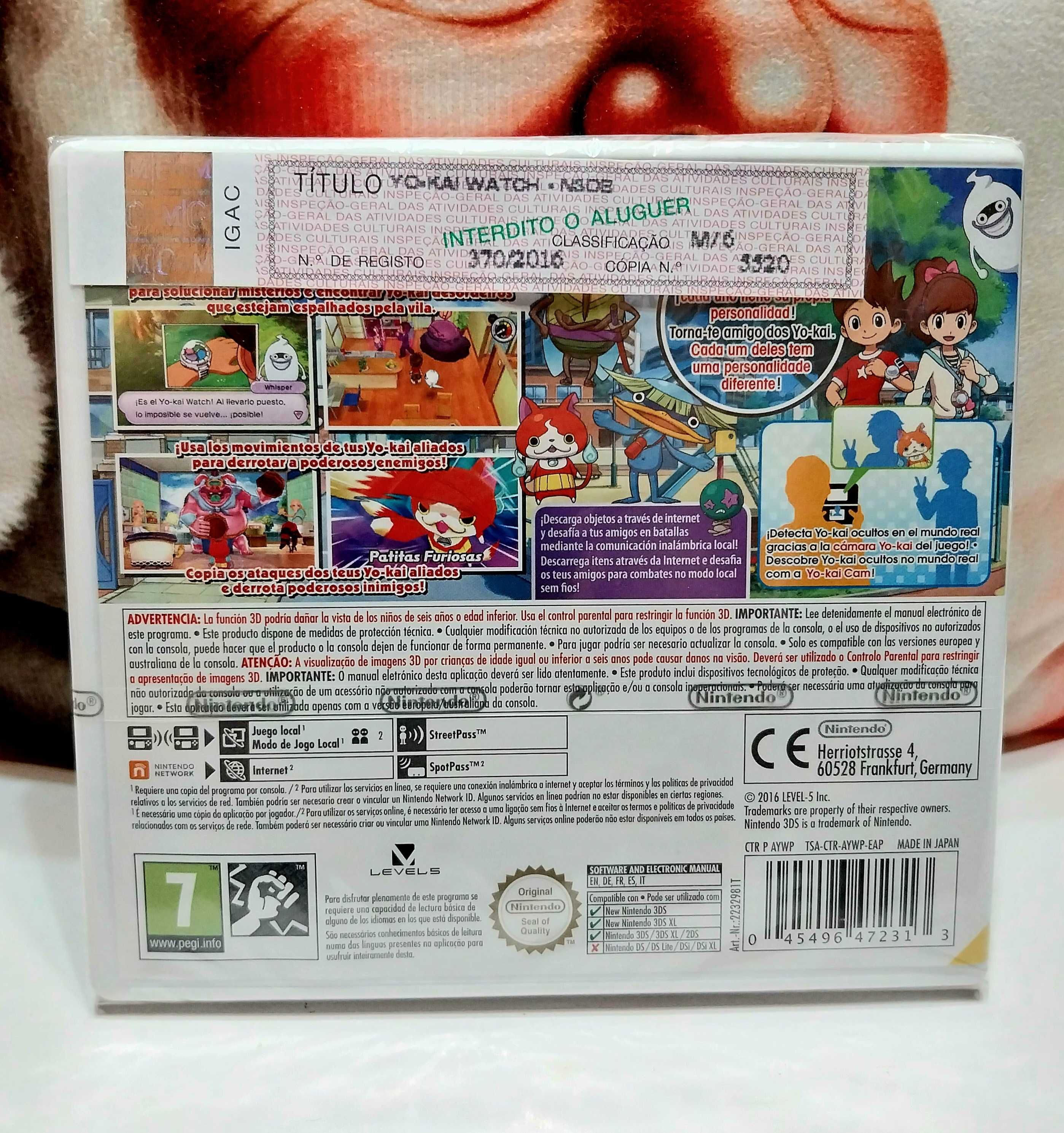 Yo-kai watch Nintendo 3DS novo e selado
