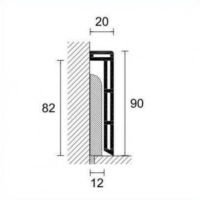 Rodapé de sobrepor 90x20 PVC Branco