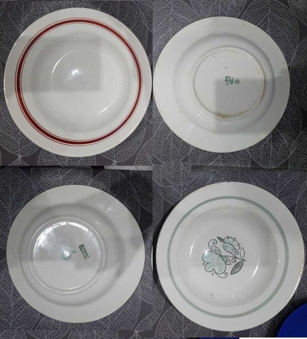 Тарілки глибокі плоскі ретро миски