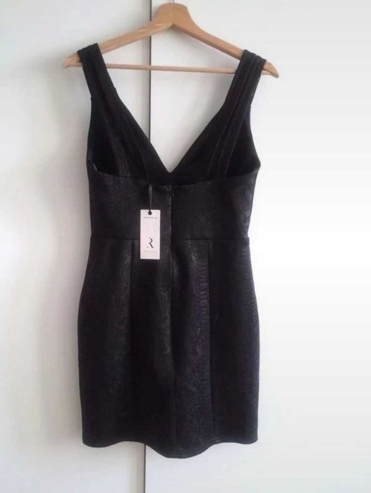 Rare Topshop czarna sukienka mini wąż wężowy wzór Goth gothic restyle