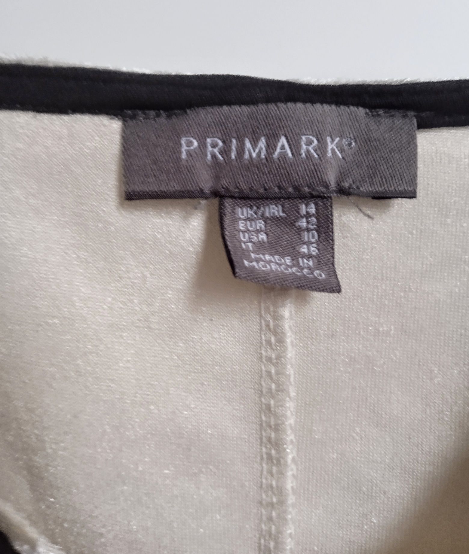 Primark aksamitna welurowa koszulka, koronka 42