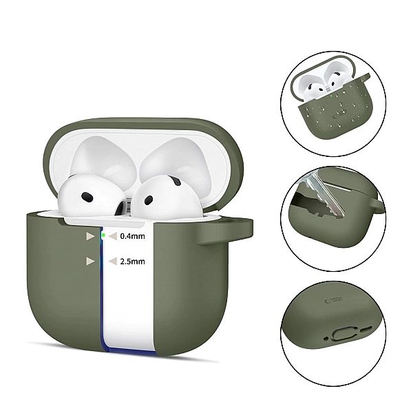 Tech-Protect Silicone Hook Apple Airpods 4 Olive Green