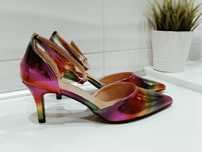 Nowe buty damskie szpilki tęczowe/40