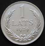 Łotwa 1 lats 1924  -  srebro