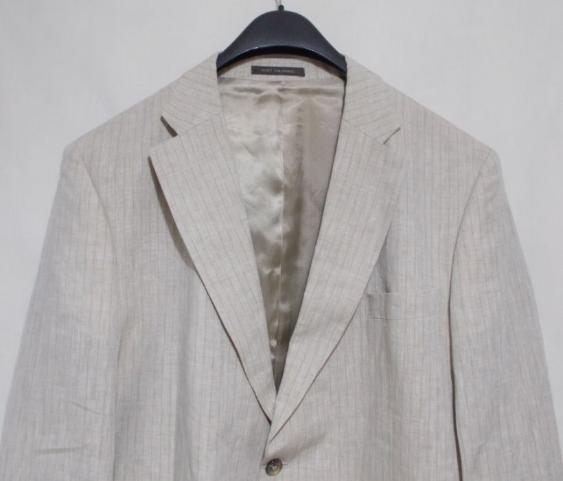 Новый костюм бежевый в полоску льняной 'Stones' 56р