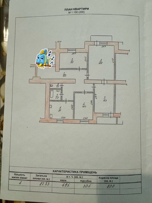 Продаж 4-кімнатноі квартири