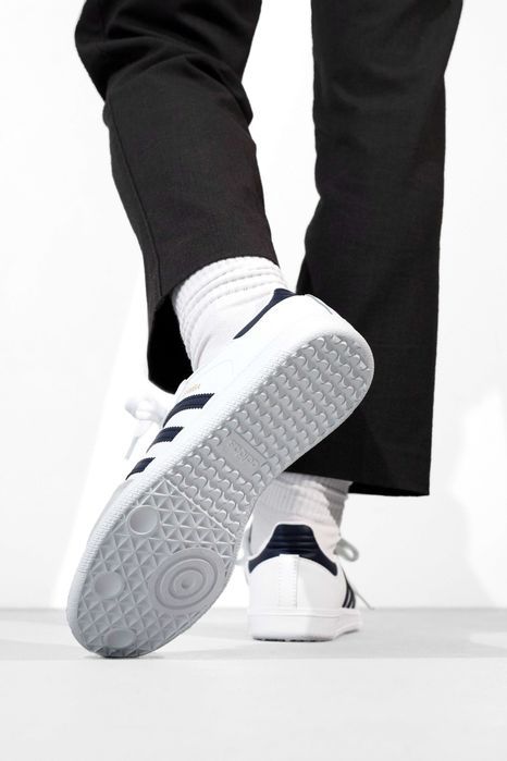Кросівки Adidas Samba White/Navy premium