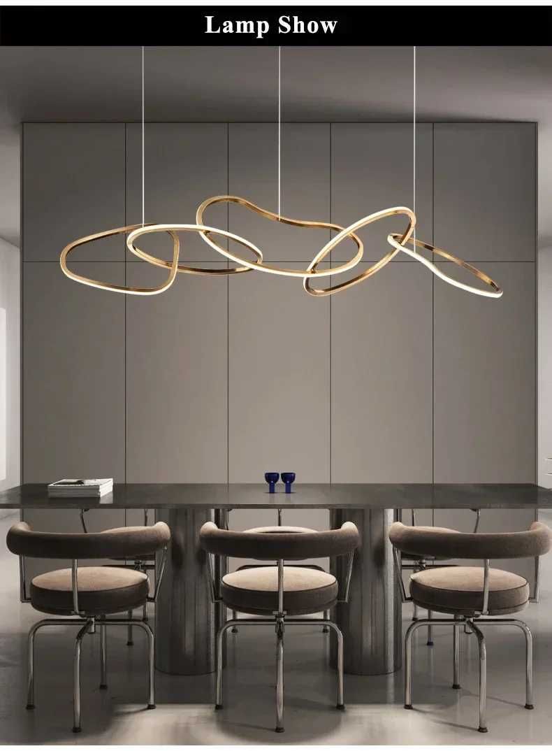 Lampa LED stół - RINGS złota