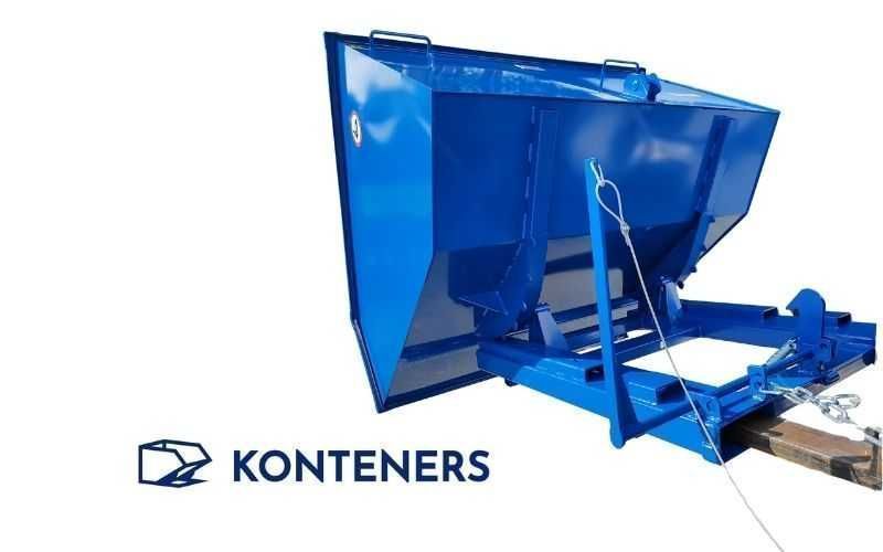 Kontener samowyładowczy metalowy na widły/ KOLIBA 1,5 m3 1500 L