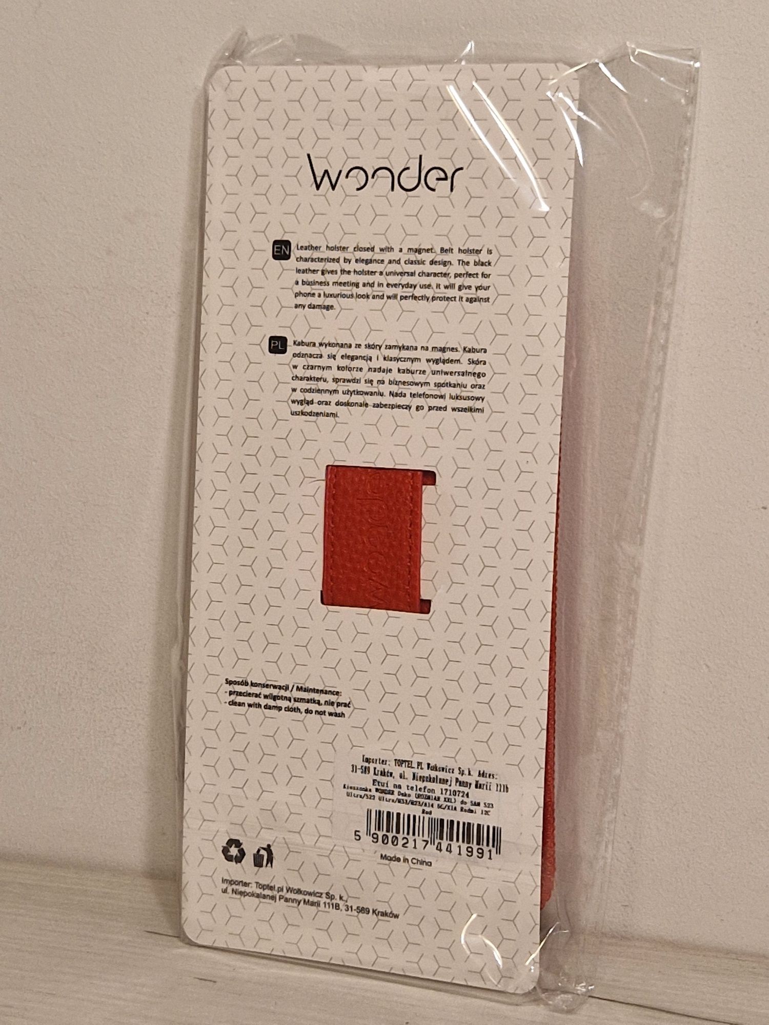 Kieszonka WONDER Deko (ROZMIAR XXL) do Samsung S22 Ultra Czerwona