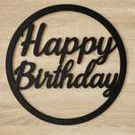 Obręcz koło urodzinowa Happy Birthday czarna 38cm