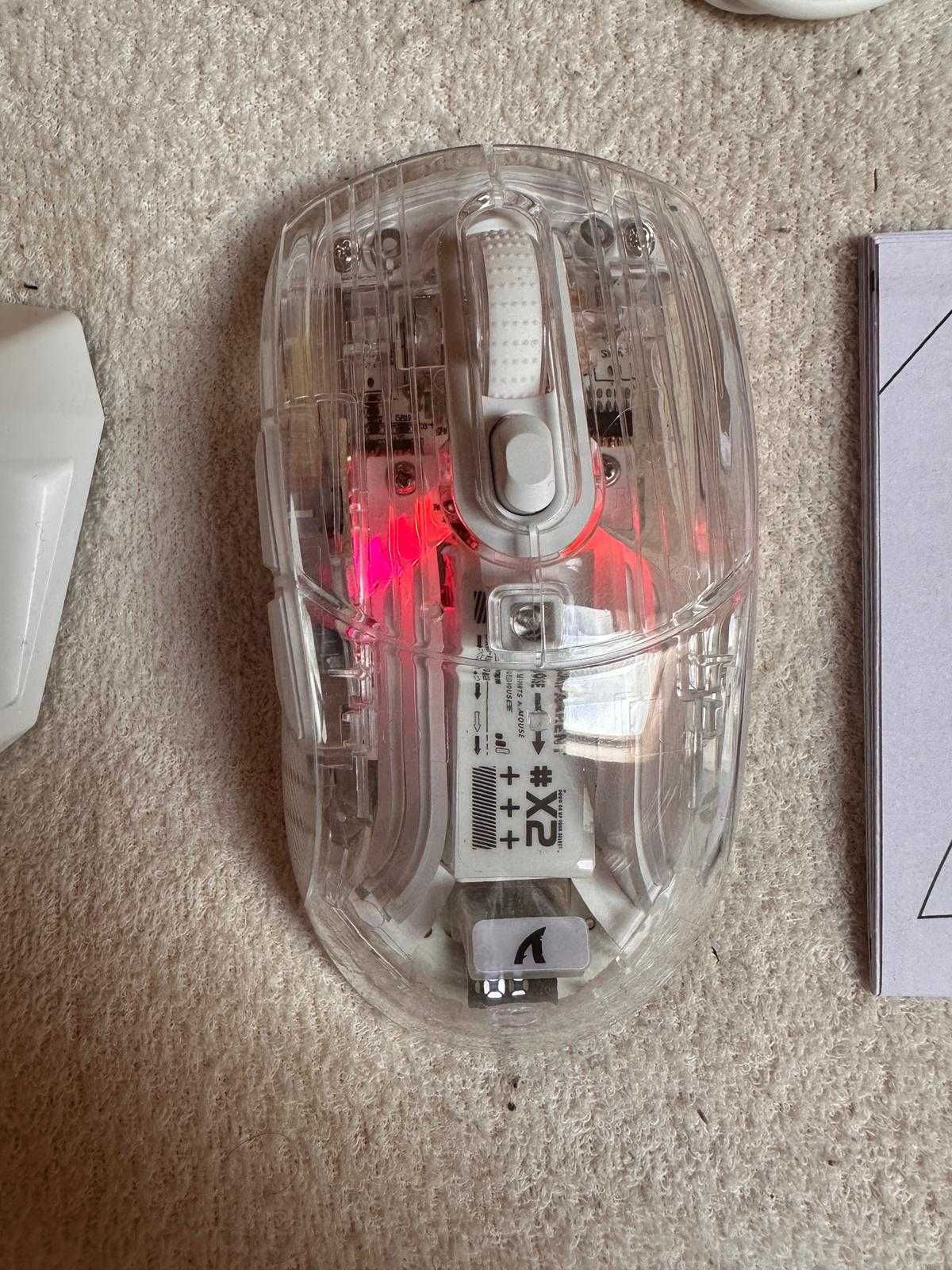 Okazja! Nowa przezroczysta myszka bezprzewodowa bluetooth RGB