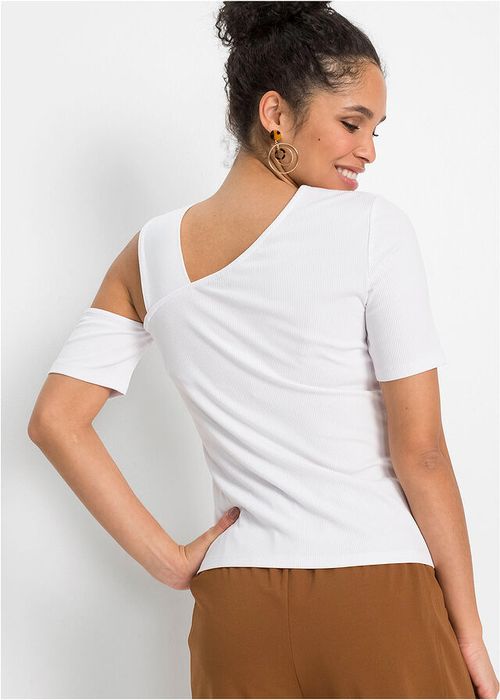 B.P.C bluzka prążkowana biała 44/46.