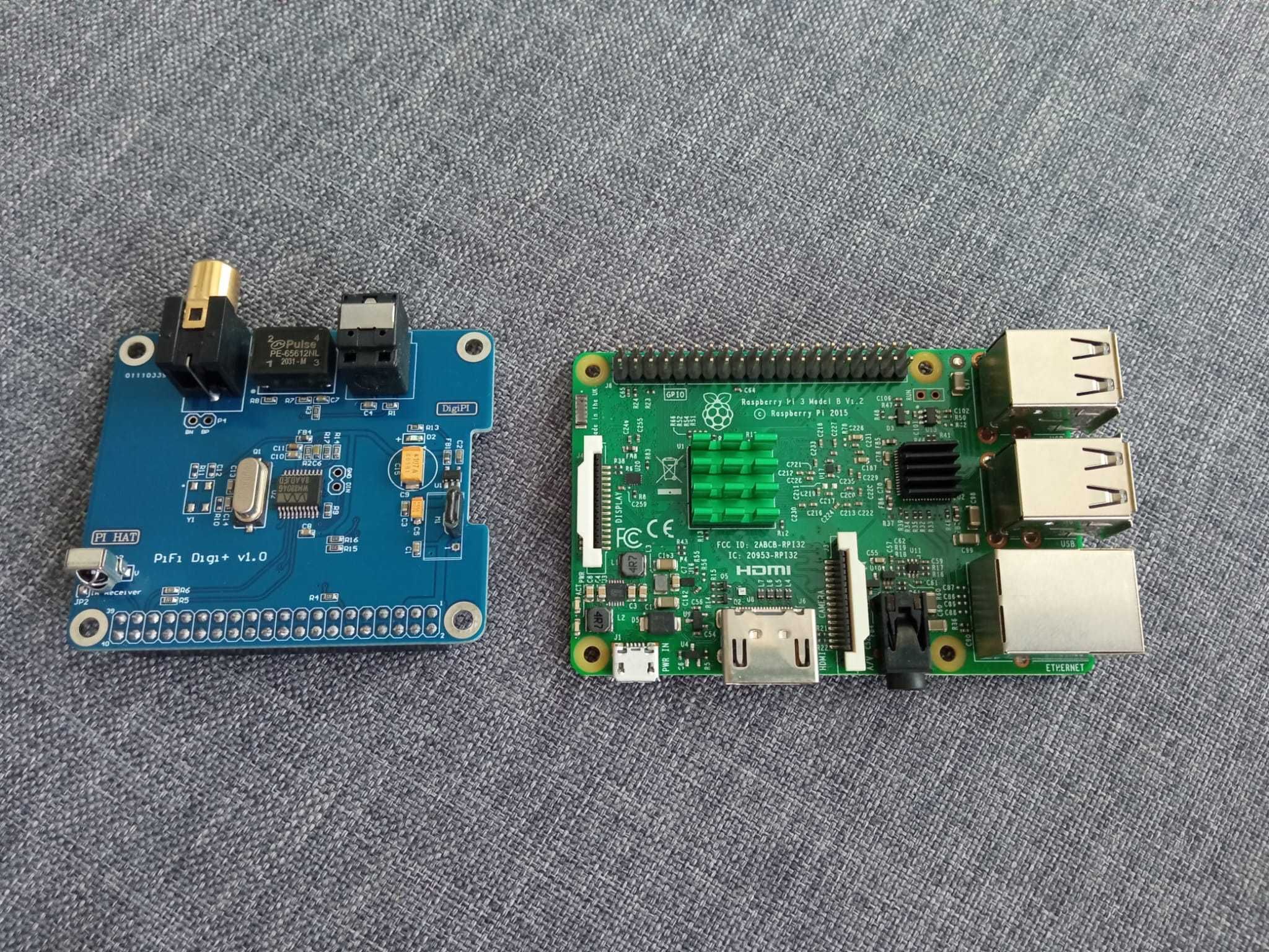 Raspberry Pi 3B com Pifi Digi+ Audio Hat DAC