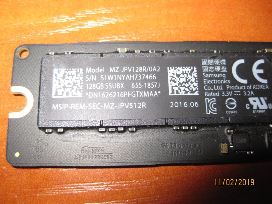 Samsung Dysk 128GB SSD PCI-e Apple