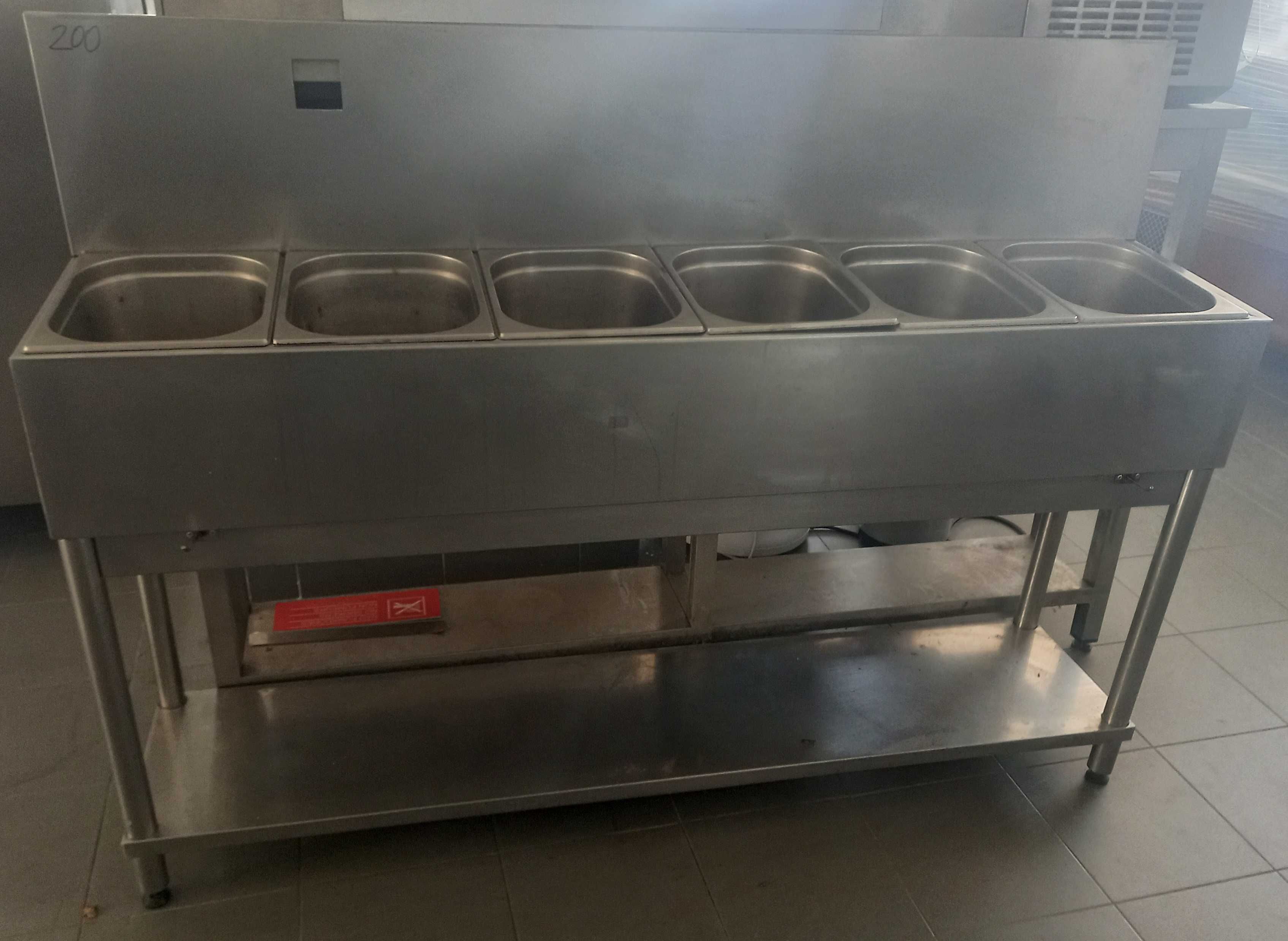 Bancada inox com 6 container