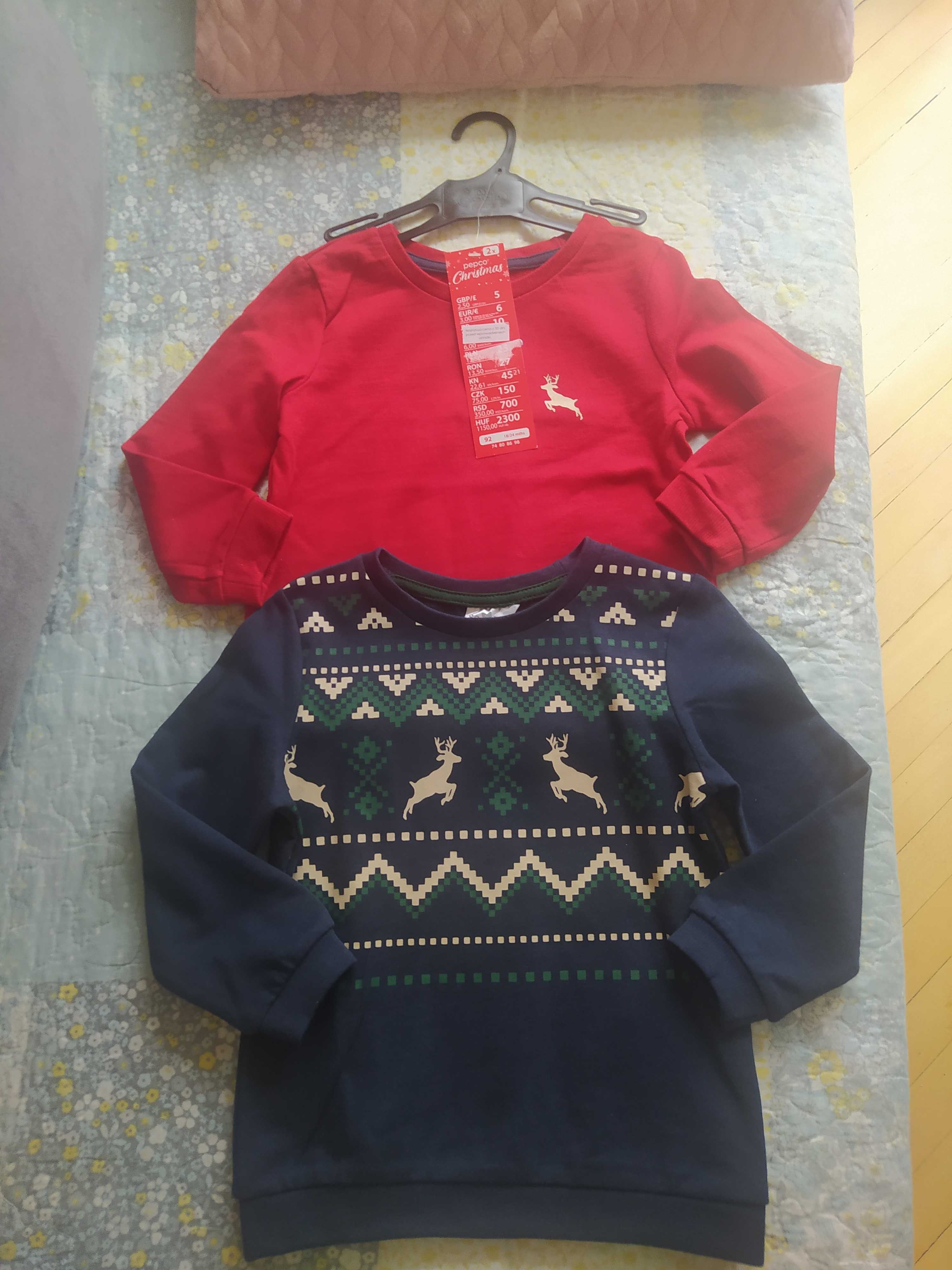 2 x nowe bluzy świąteczne r 92