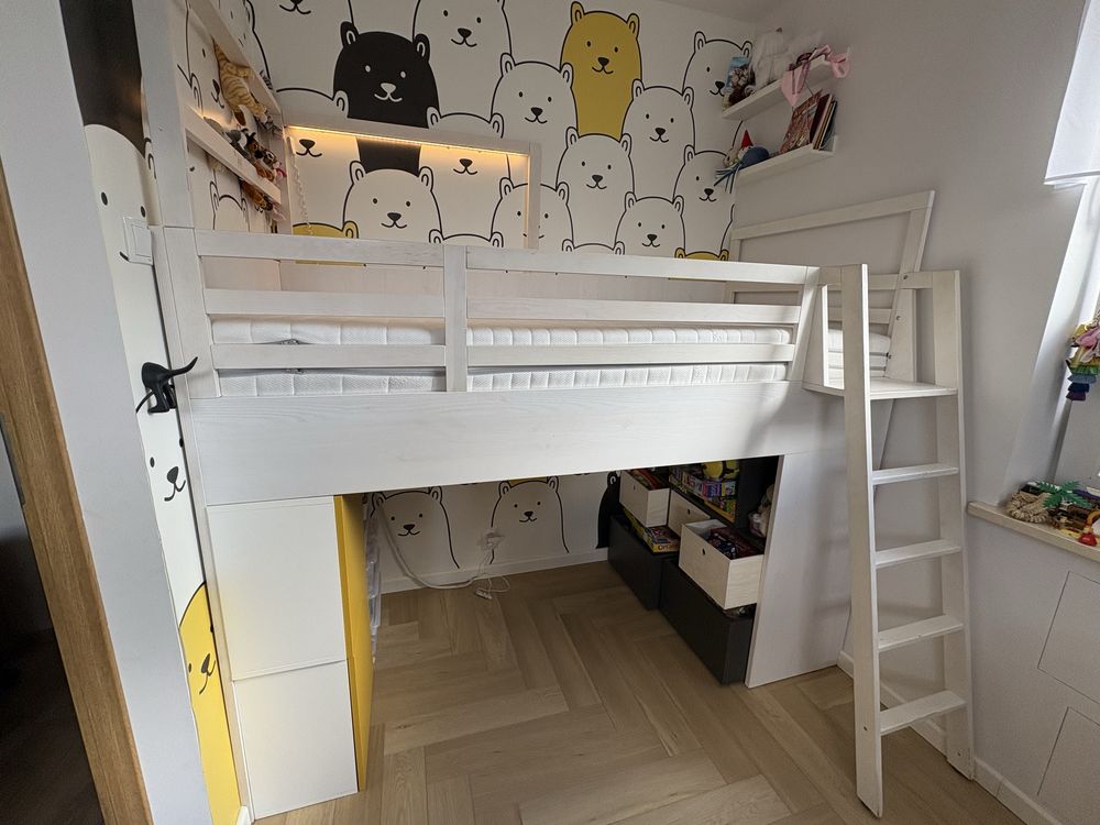 Łóżko piętrowe Vox Multi Nest, materac, lampka, super stan.