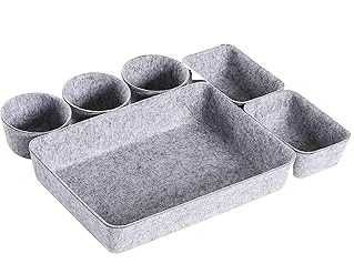 Zestaw organizerów filcowych do szuflad 6 szt. Stocomodi – jasnoszary