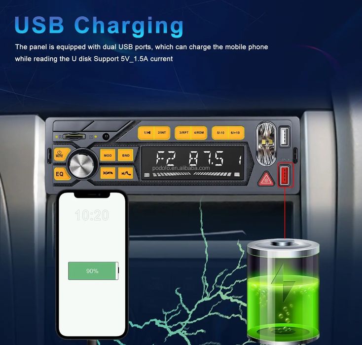 Rádio Automóvel Bluetooth 1din Bluetooth USB AUX FM novo