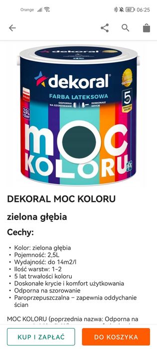 Farba lateksowa dekoral  zielona głębia