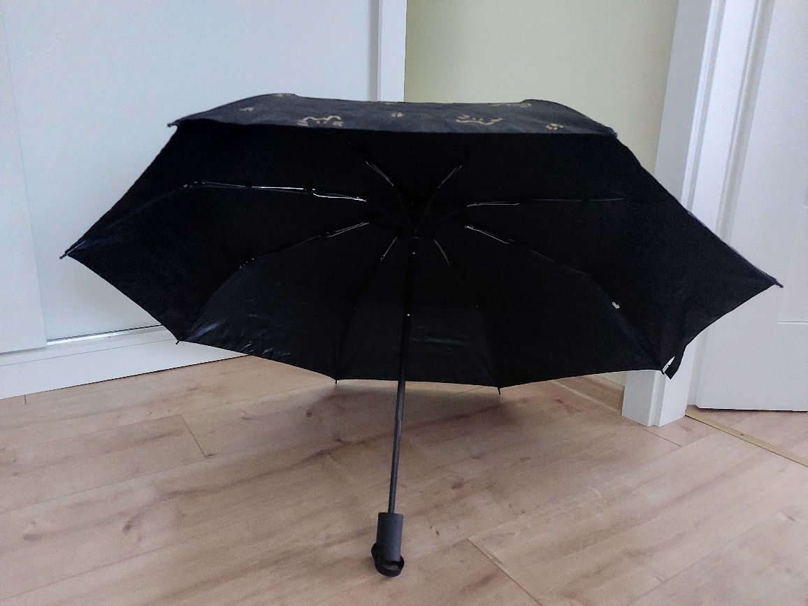 Parasol dziecięca czarna w kotki automat