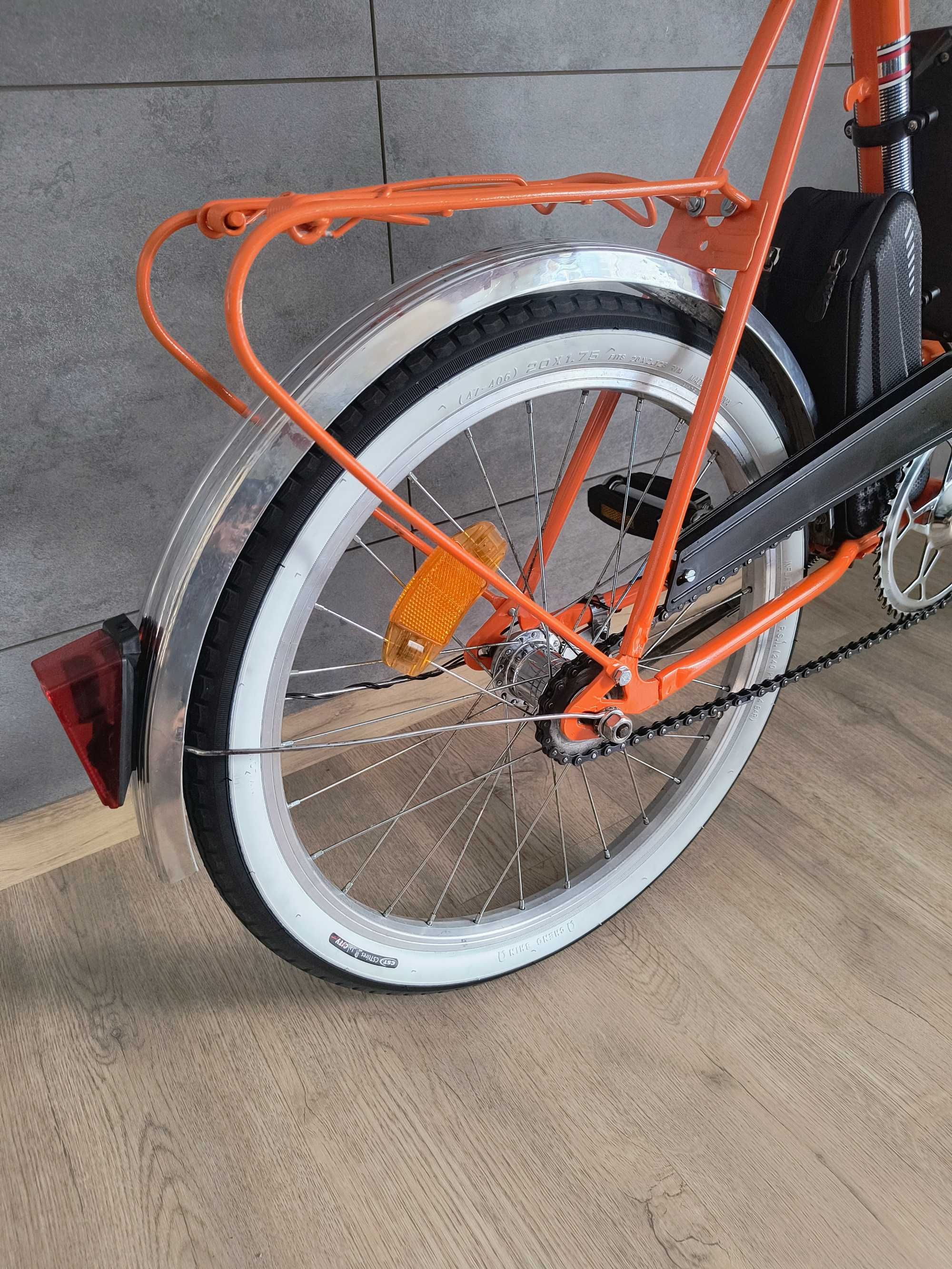 Wigry 3, e-wigry, rower elektryczny, klasyk PRL - pomarańczowy