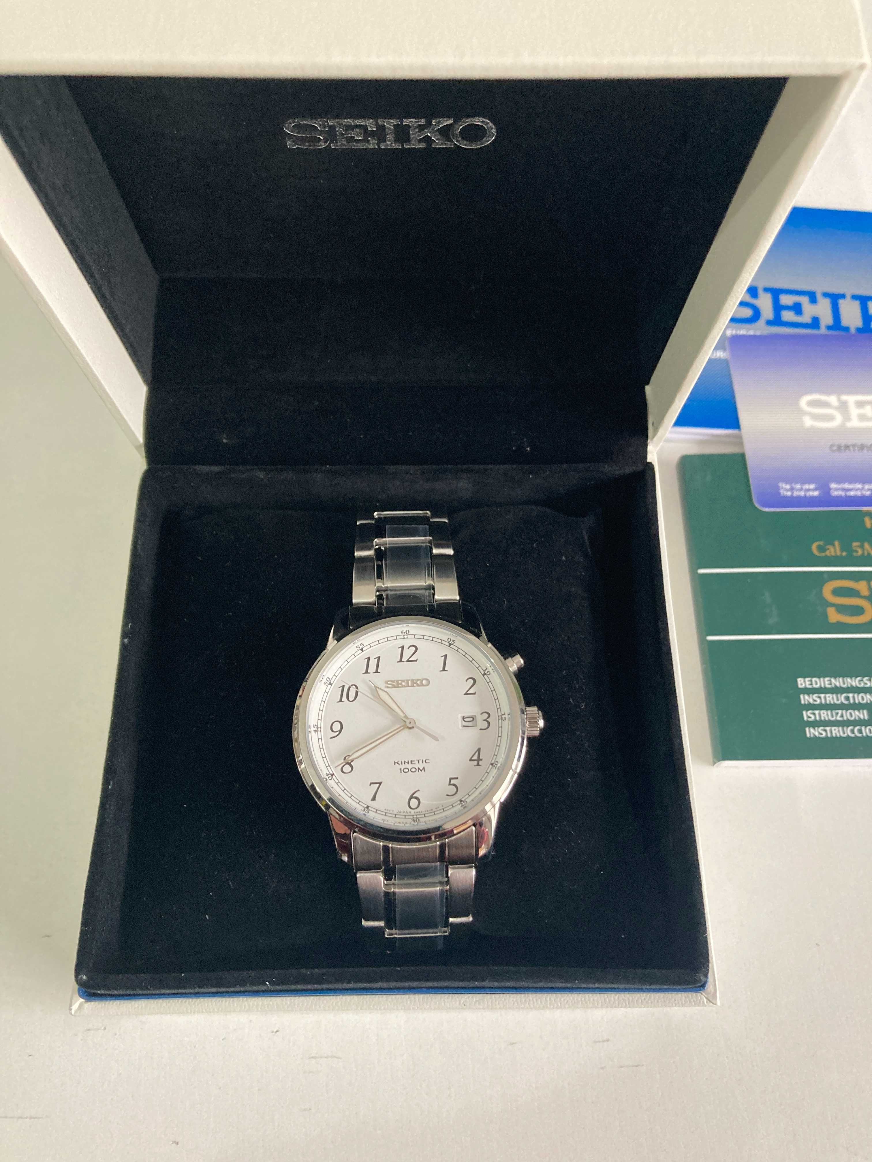 Relógio Seiko Neo Classic Kinetic SKA775P1 em Inox Original usado