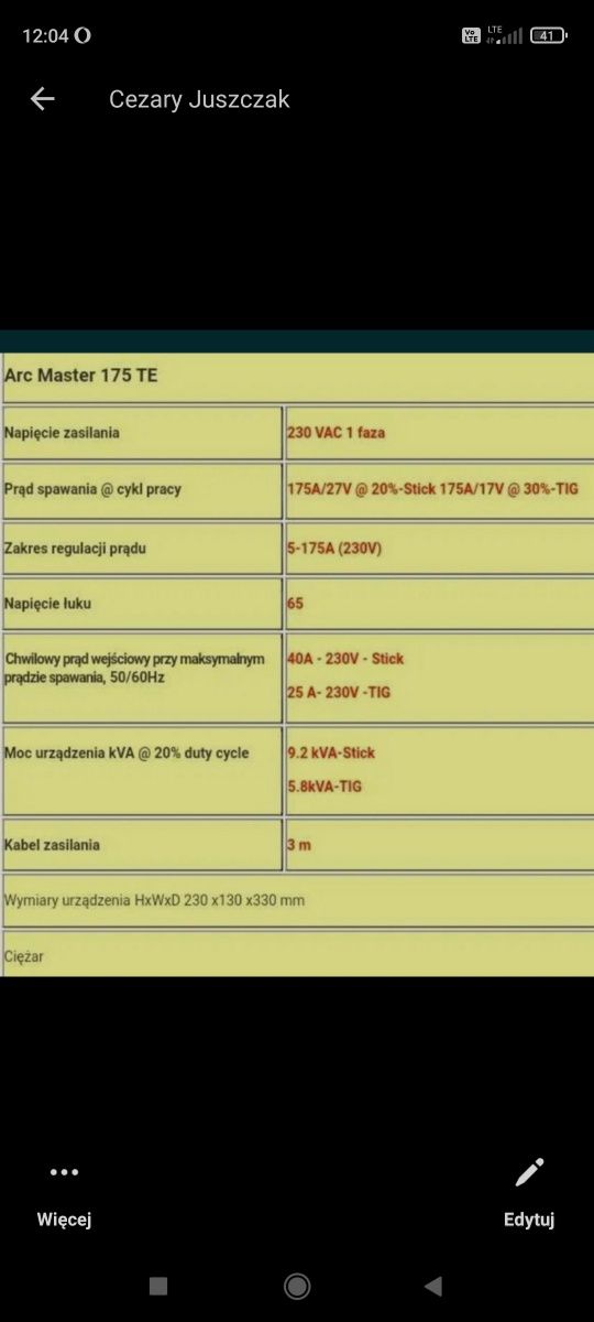 Spawarka Arc Master 175 TE NOWA