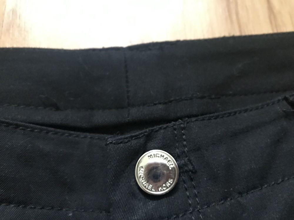 Spodnie damskie jeansy czarne Michael Kors  eleganckie z zamkami S/M