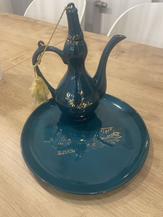 Zestaw do herbaty – Korea Północna, lata 80., komplet, stan idealny