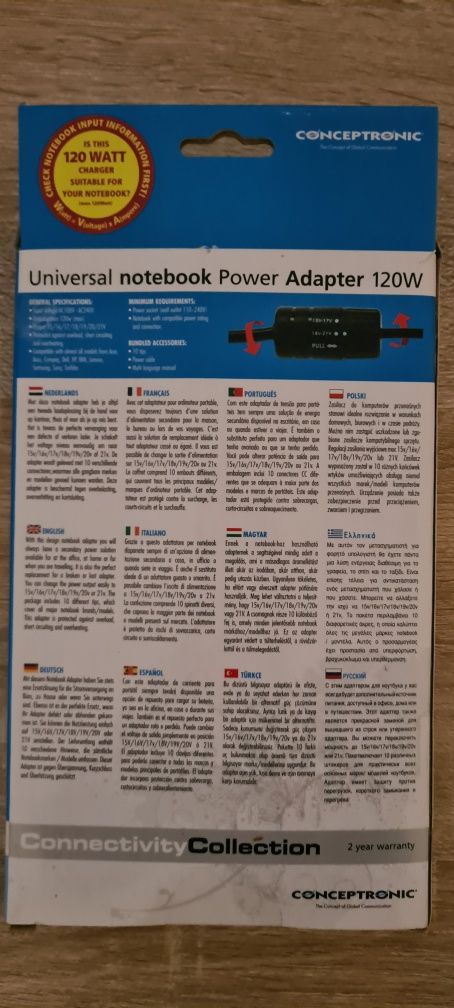 Universal notebook power adapter 120w