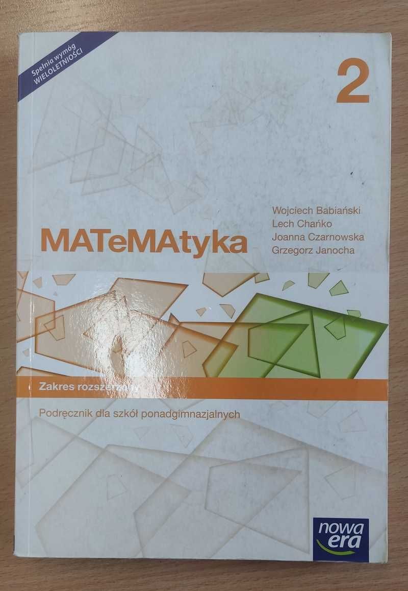 Matematyka podręcznik klasa 2 - zakres rozszerzony - Nowa Era