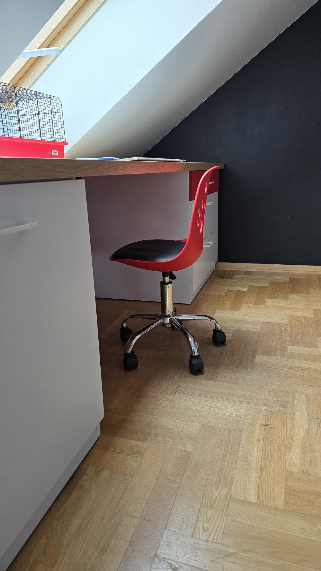 Krzesło biurowe biurkowe dziecięce, regulacja wysokości