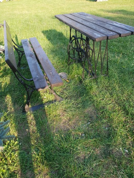 Komplet ogrodowy stoliki i ławki 2 szt